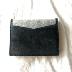 Vince Pony Hair Card Case Wallet